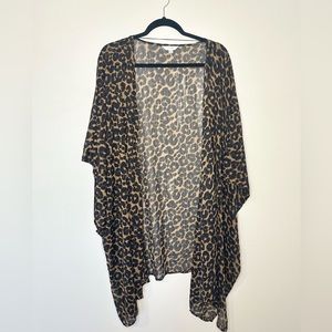 Terra & Sky Sheer Leopard Kimono Top